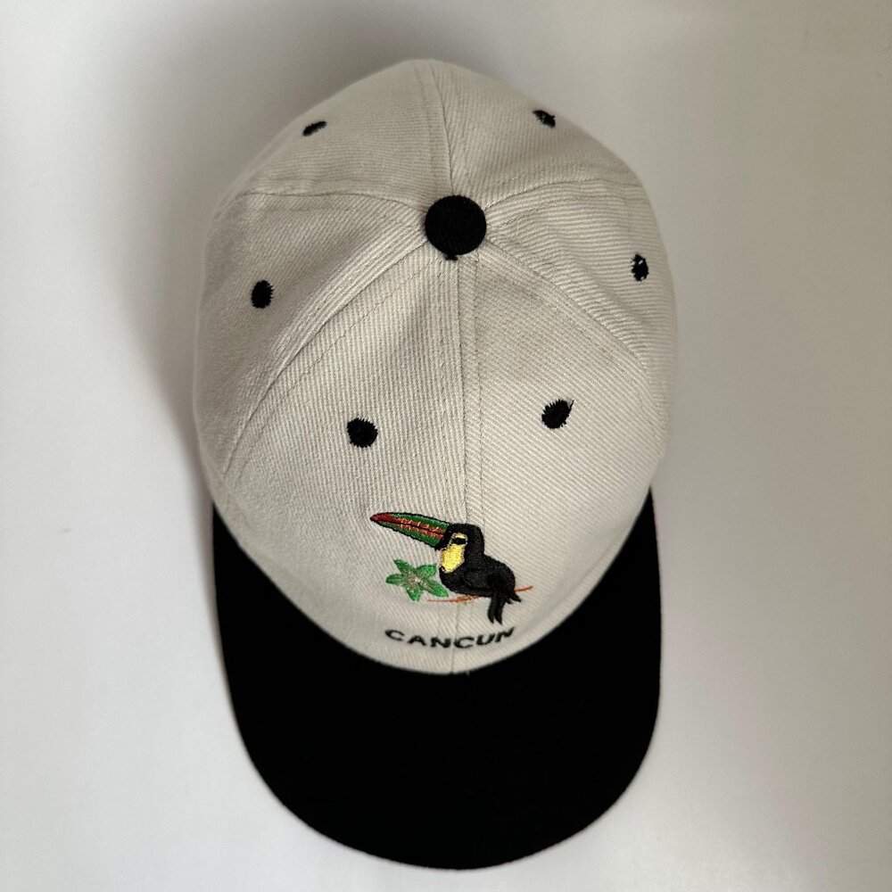 Cancun Toucan Bird Hat Turtle Beach 100% Cotton Cap Adjustable Strap Back - Picture 3 of 10
